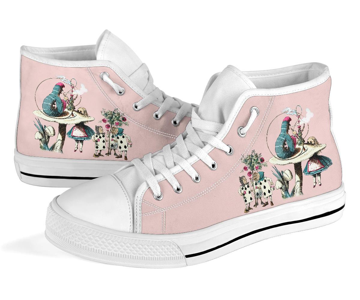 High Top Sneakers - Alice in Wonderland Gifts #42 White/Pink