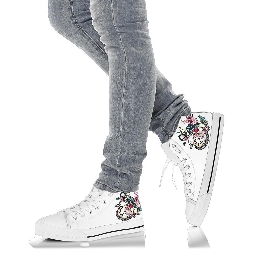 High Top Sneakers - Alice in Wonderland Gifts #43 White/Pink