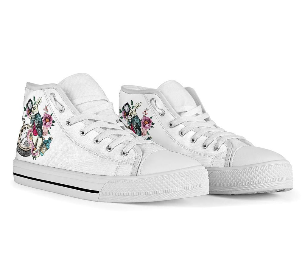 High Top Sneakers - Alice in Wonderland Gifts #43 White/Pink
