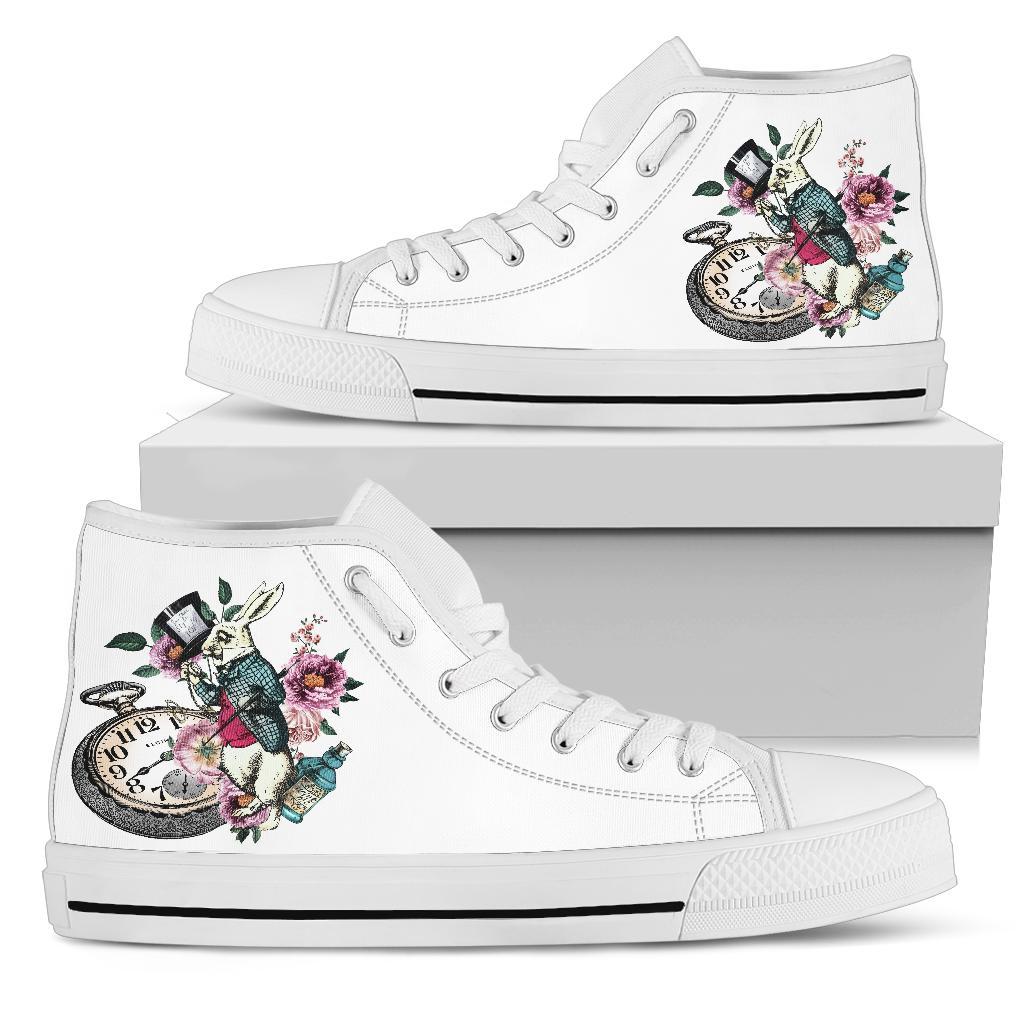 High Top Sneakers - Alice in Wonderland Gifts #43 White/Pink