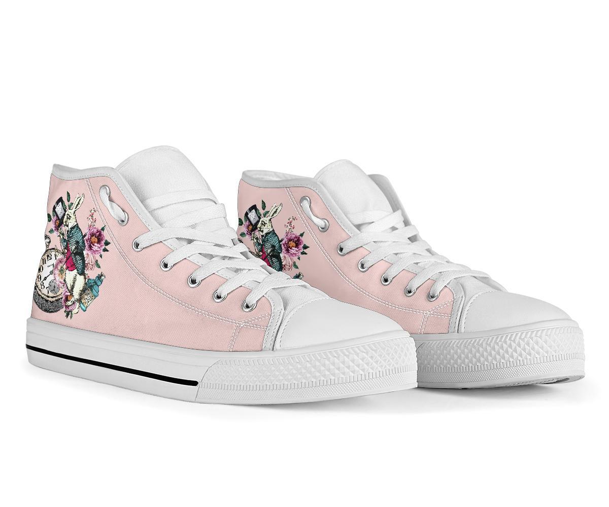 High Top Sneakers - Alice in Wonderland Gifts #43 White/Pink