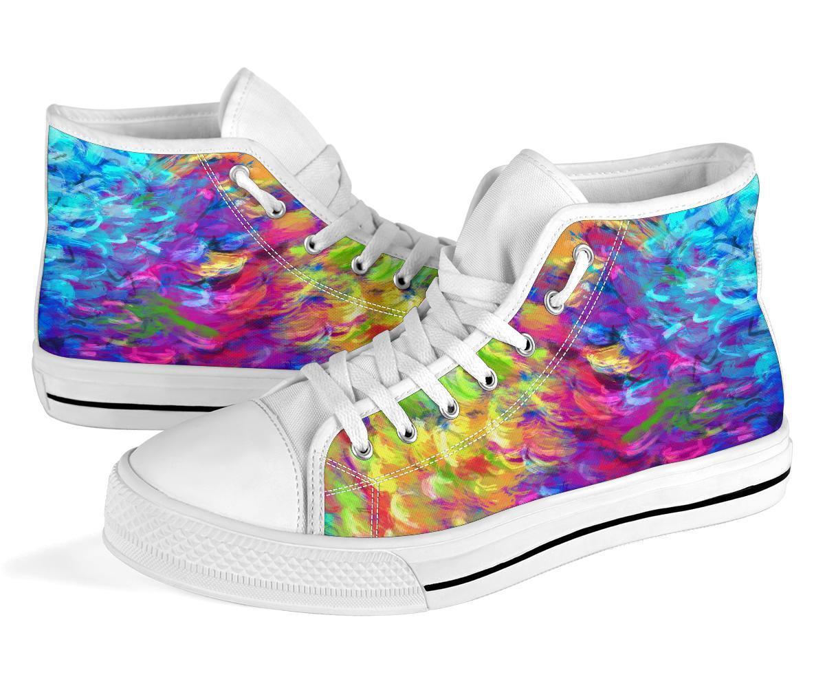 High Top Sneakers - Artist’s Shoes | Adult Rainbow Sneakers 