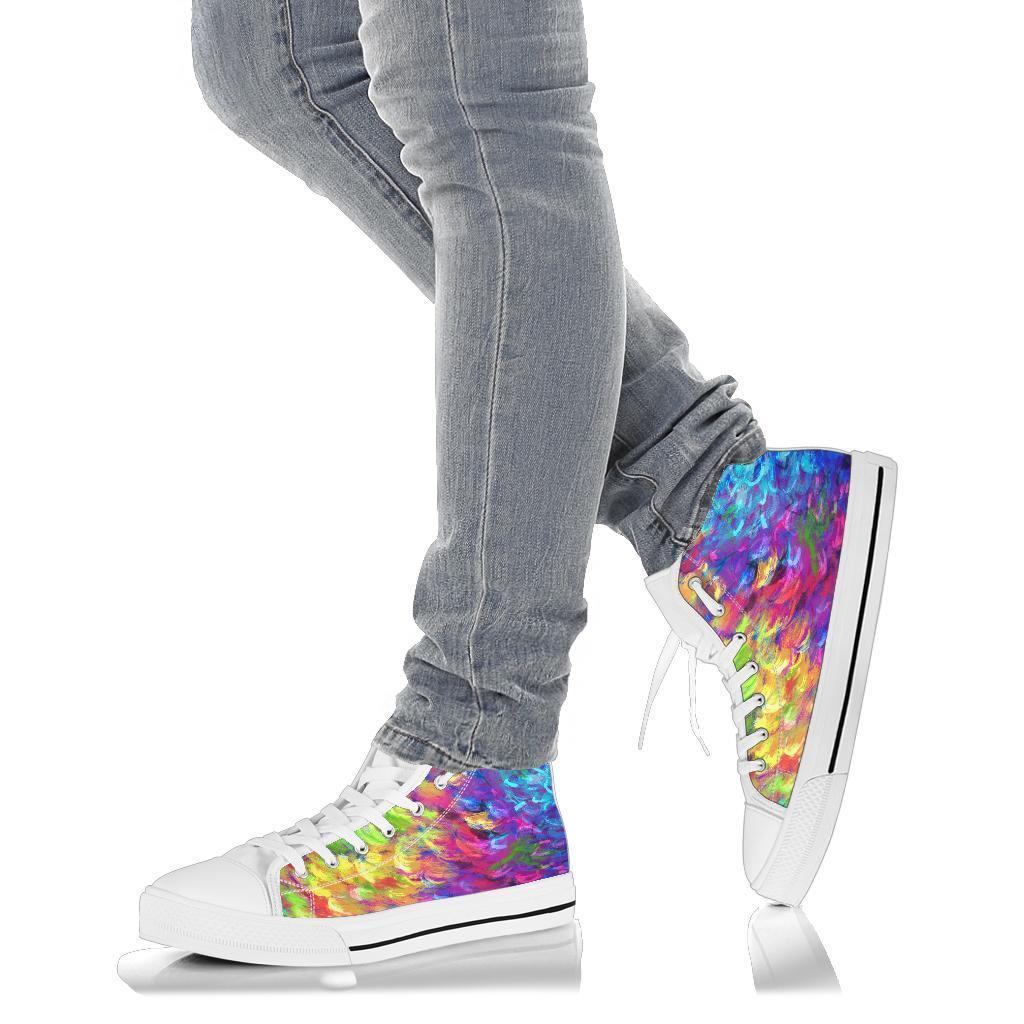 High Top Sneakers - Artist’s Shoes | Adult Rainbow Sneakers 