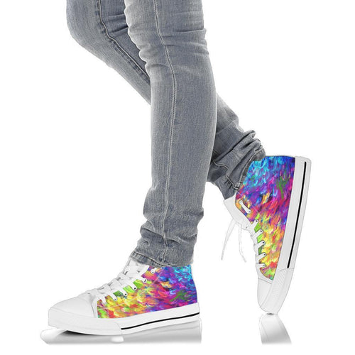 High Top Sneakers - Artist’s Shoes | Adult Rainbow Sneakers 