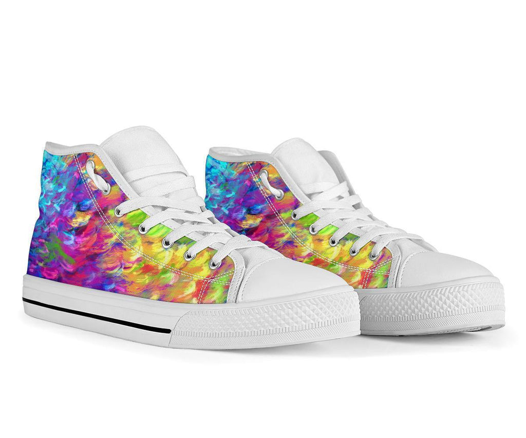High Top Sneakers - Artist’s Shoes | Adult Rainbow Sneakers 