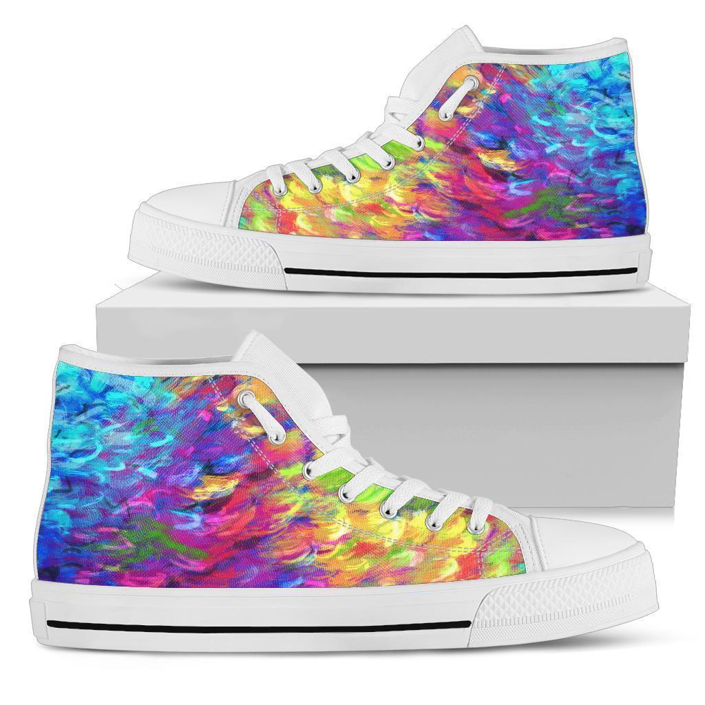 High Top Sneakers - Artist’s Shoes | Adult Rainbow Sneakers 