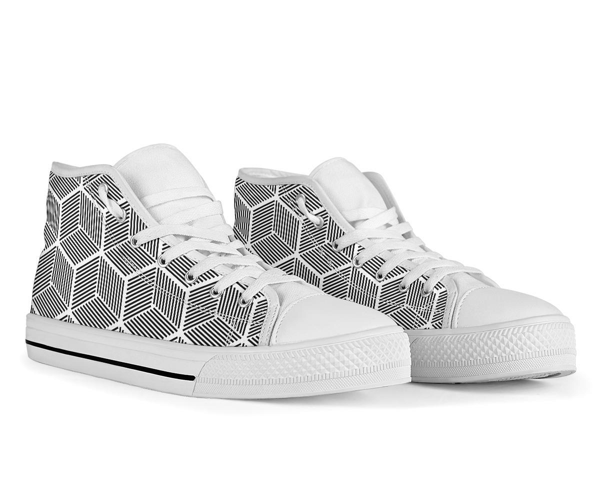 High Top Sneakers - Cubes | Custom High Top Shoes Patterned 