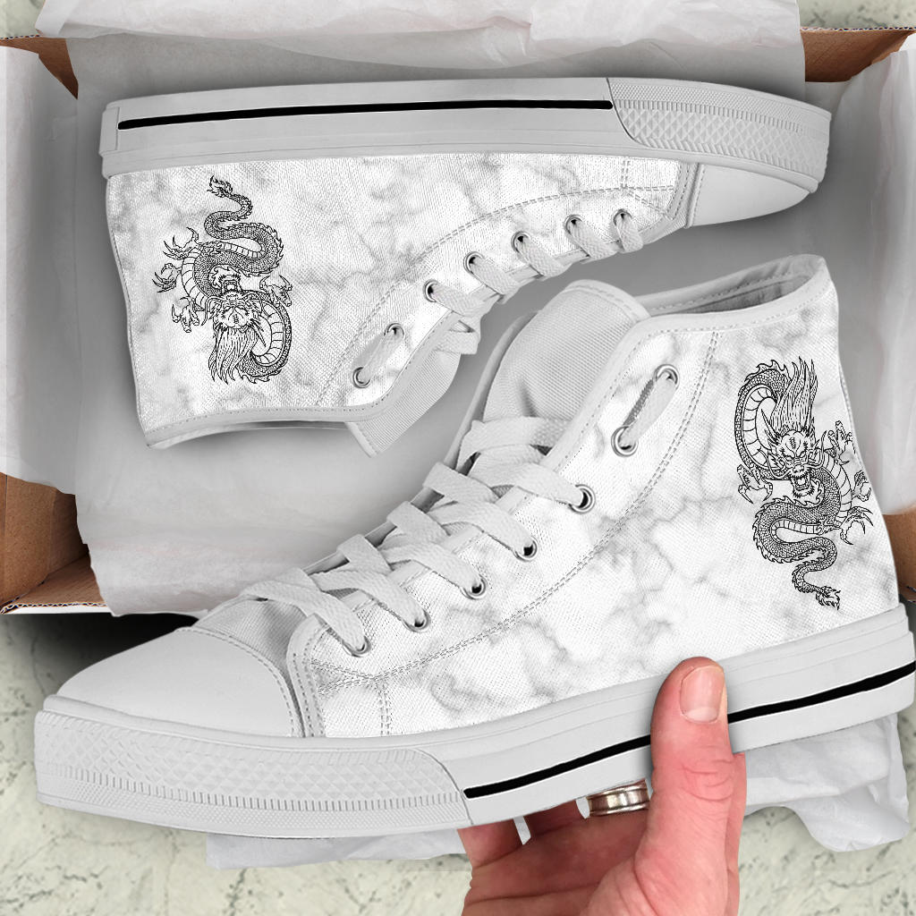 High Top Sneakers - Dragon #101 | Custom Canvas Shoes