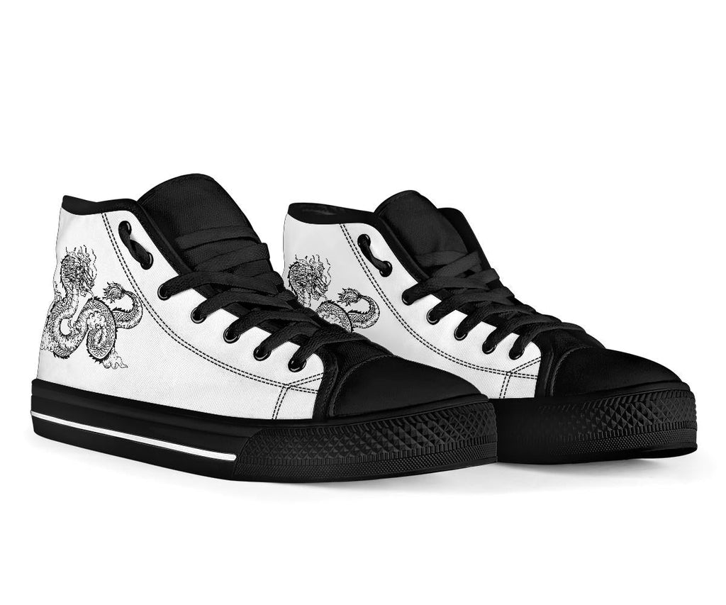 High Top Sneakers - Dragon #102 | Custom Canvas Shoes