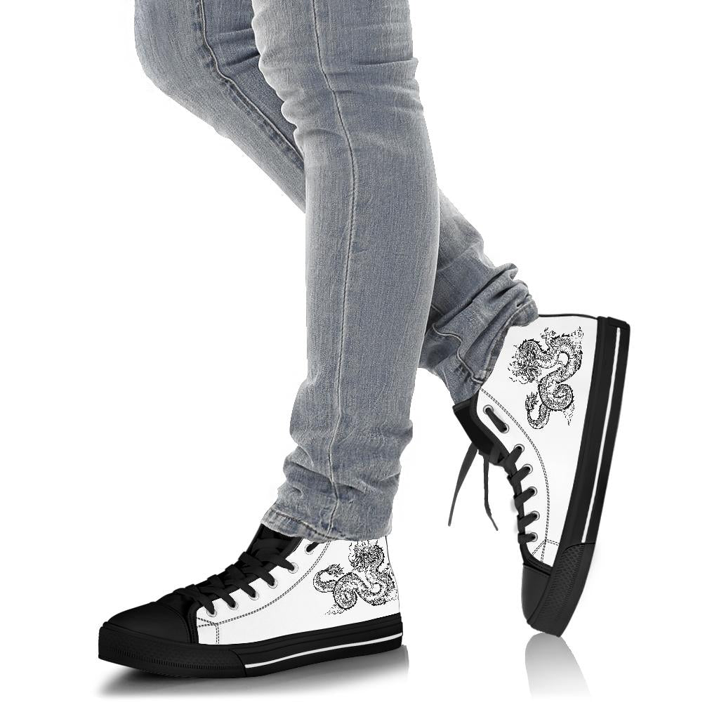 High Top Sneakers - Dragon #102 | Custom Canvas Shoes