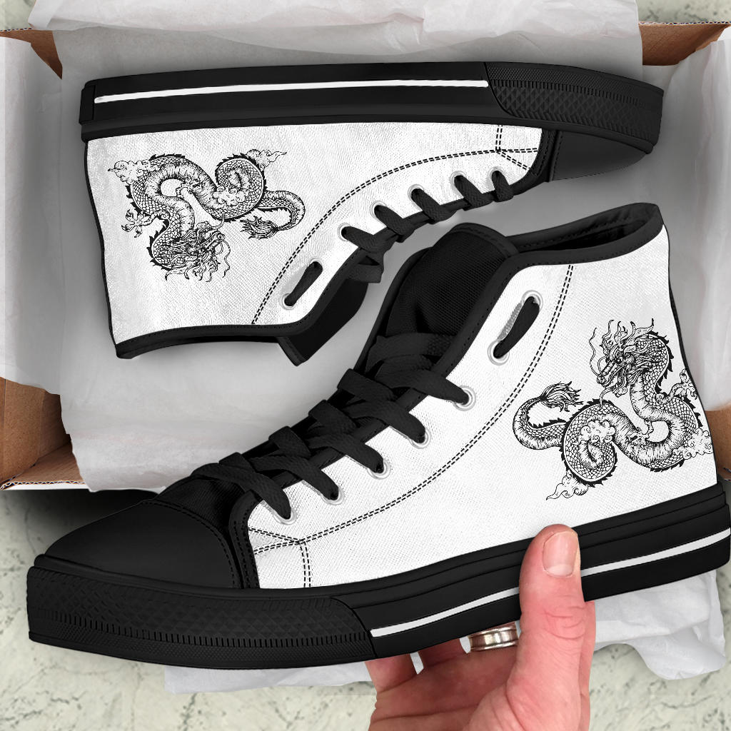 High Top Sneakers - Dragon #102 | Custom Canvas Shoes