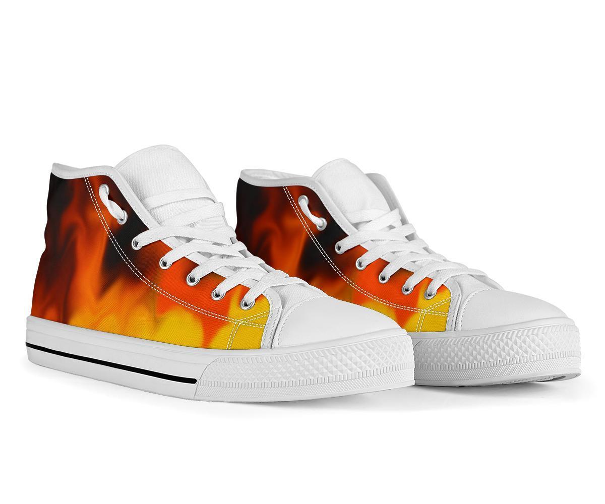 High Top Sneakers - Fire (White) | Custom High Top Shoes 