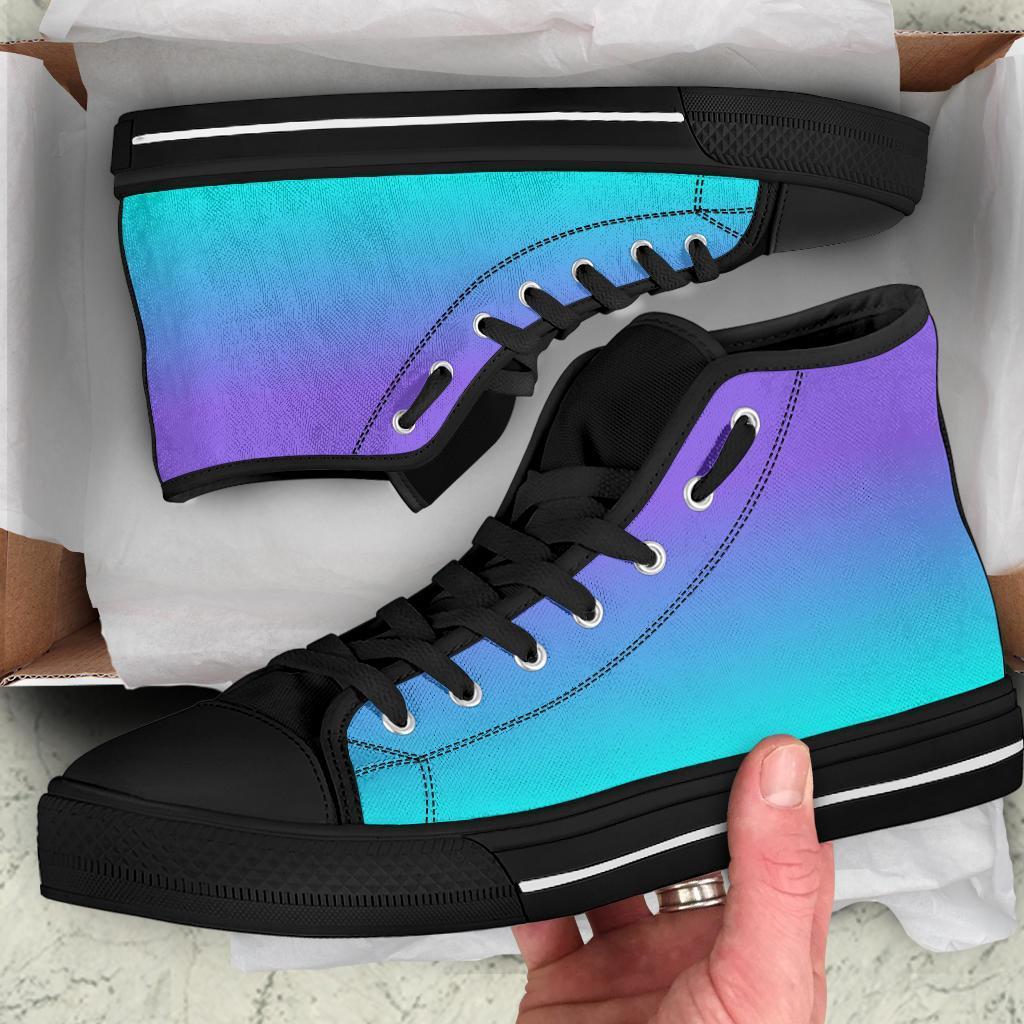 High Top Sneakers - Gradient in Purple and Turquoise | 