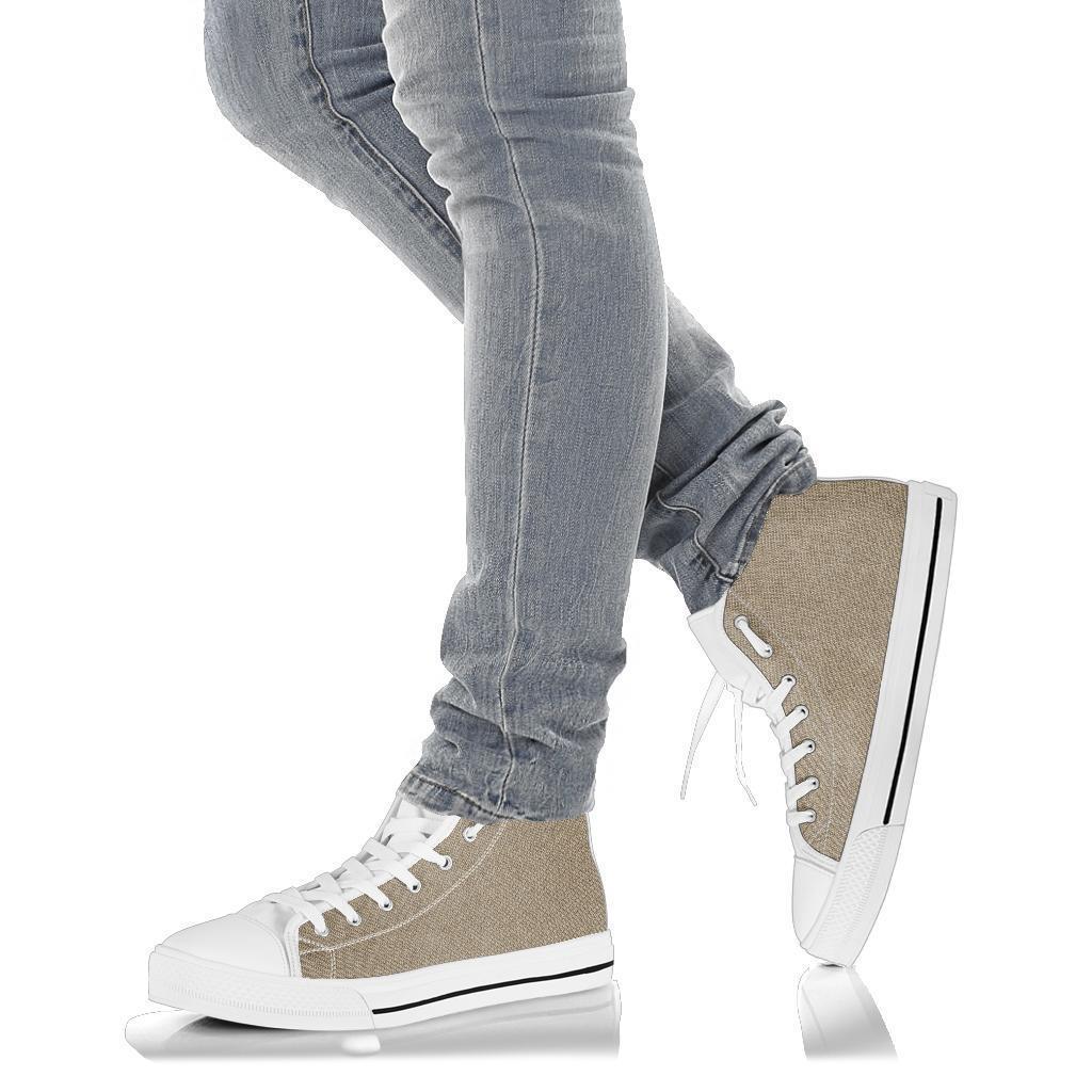High Top Sneakers - Khaki (White) | Custom High Top Shoes 