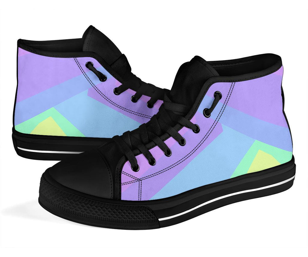 High Top Sneakers - Pastel Blocks (Black) | Custom High Top 