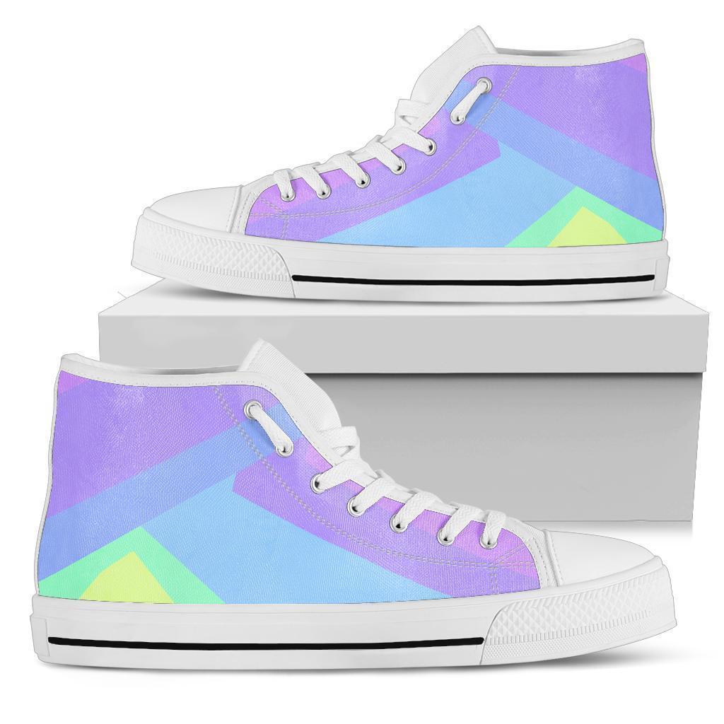 High Top Sneakers - Pastel Blocks (White) | Custom High Top