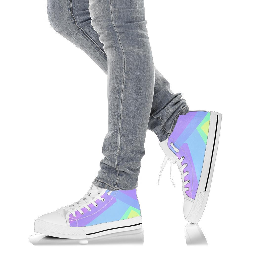 High Top Sneakers - Pastel Blocks (White) | Custom High Top