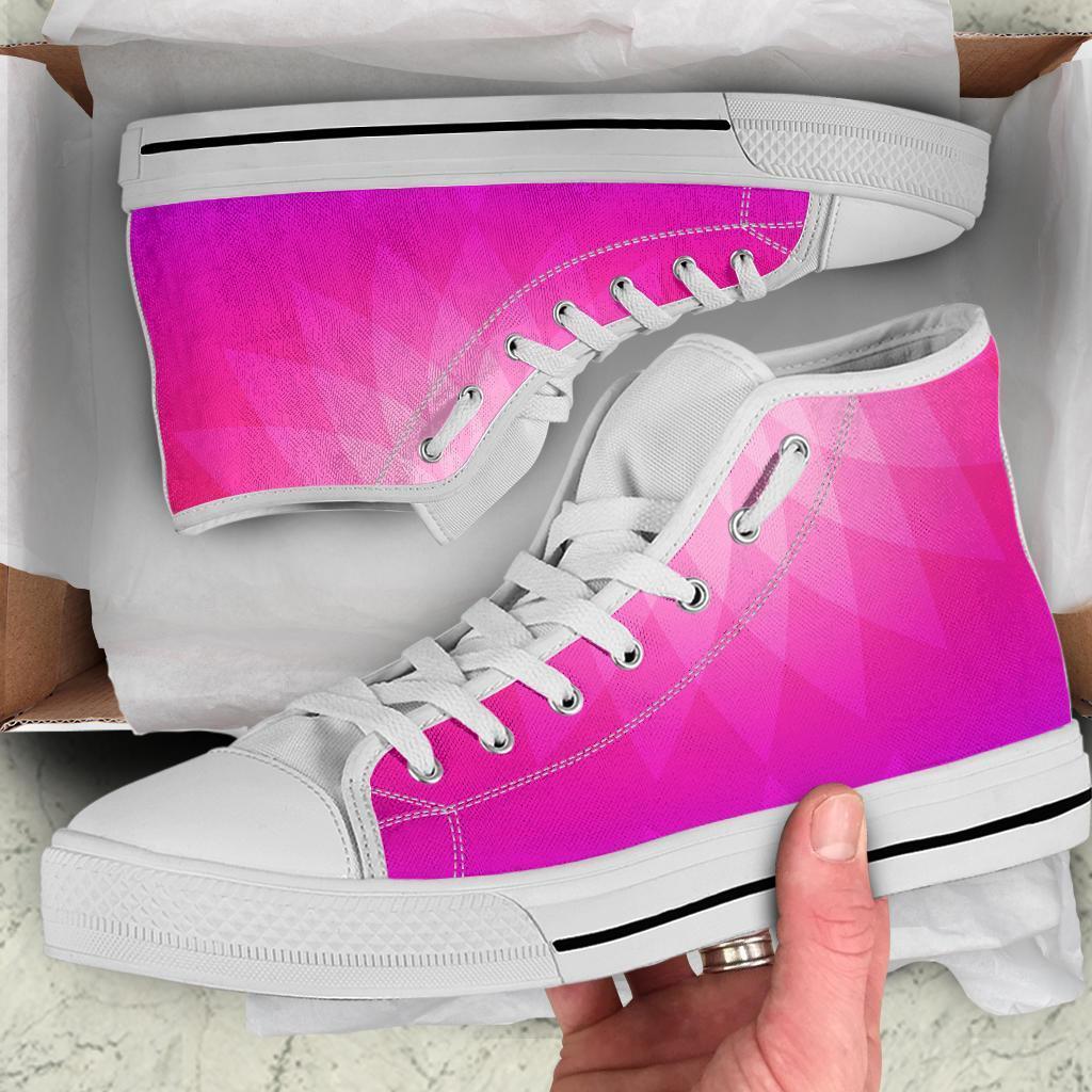 High Top Sneakers - Pink Graphic | Blush Pink Flat Shoes 
