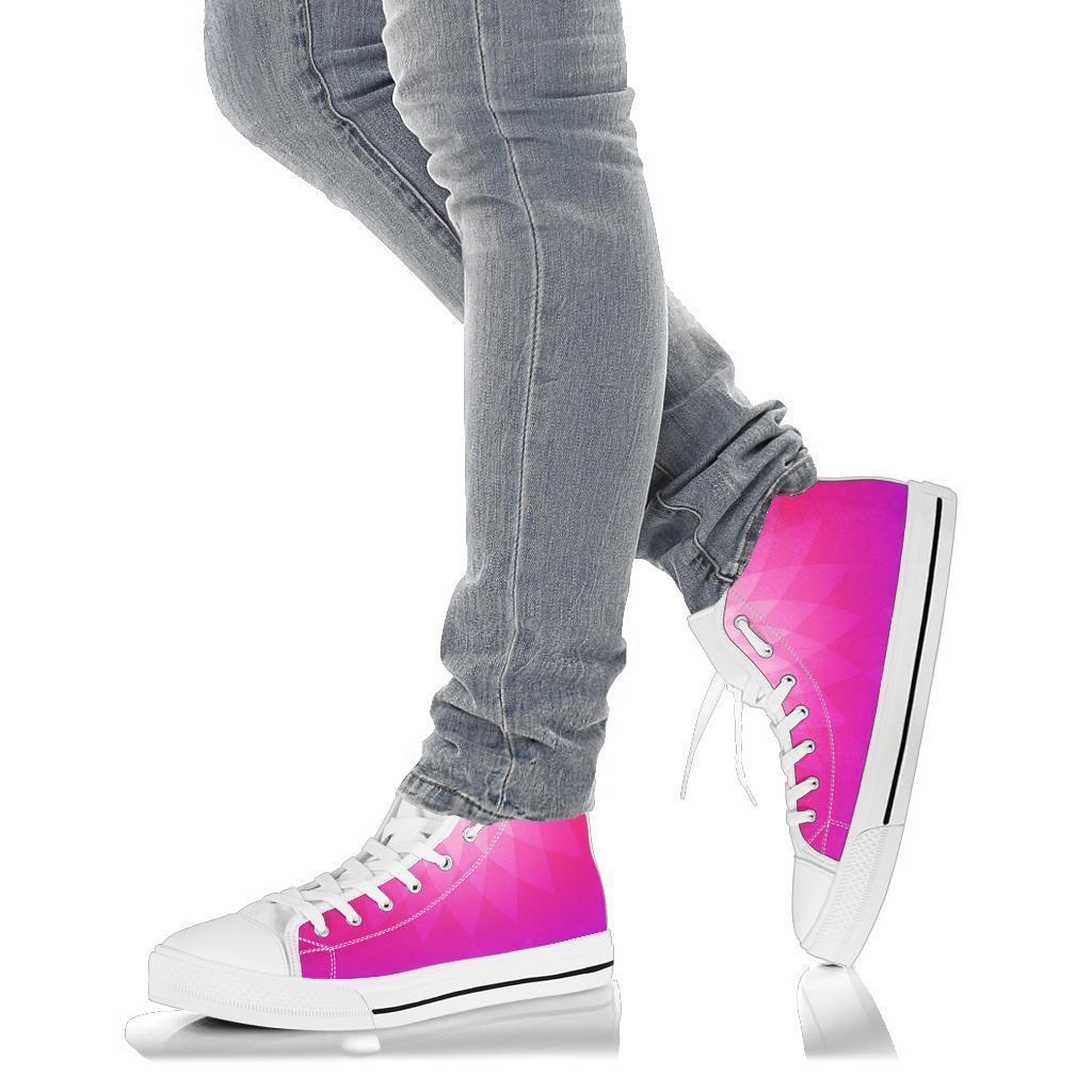 High Top Sneakers - Pink Graphic | Blush Pink Flat Shoes 