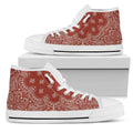 High Top Sneakers - Red Paisley Print | Custom High Top 