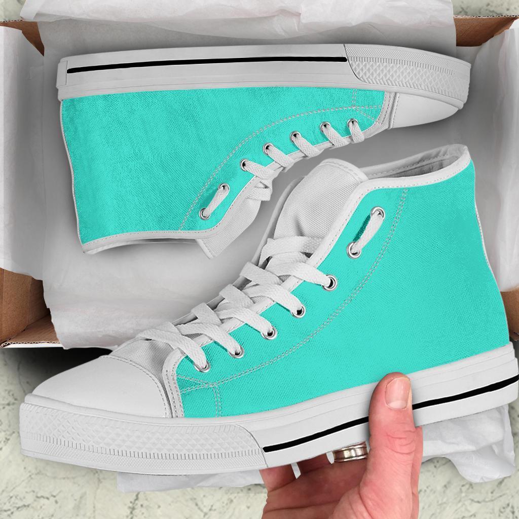 High Top Sneakers - Simply Turquoise | Custom High Top Shoes