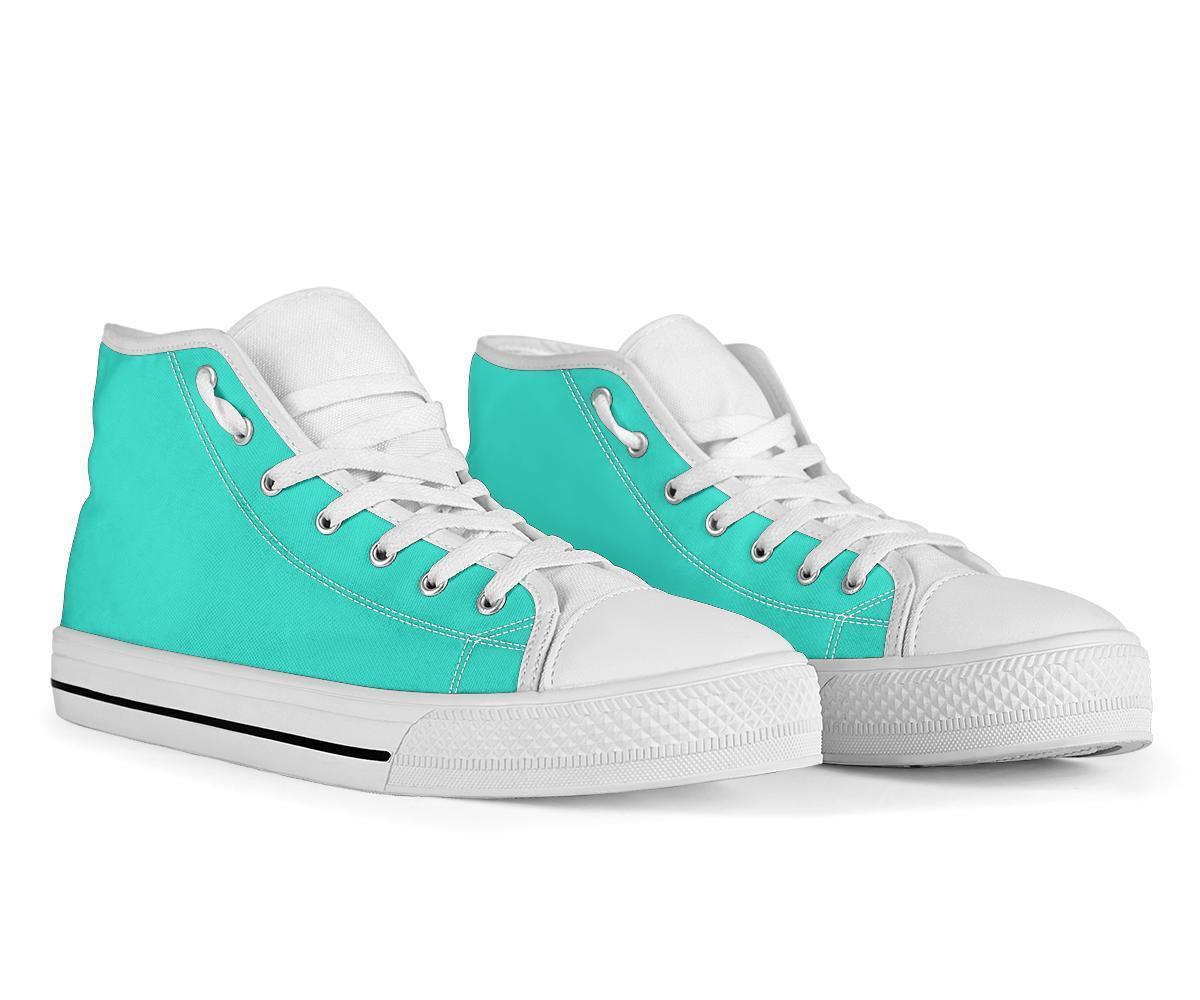 High Top Sneakers - Simply Turquoise | Custom High Top Shoes