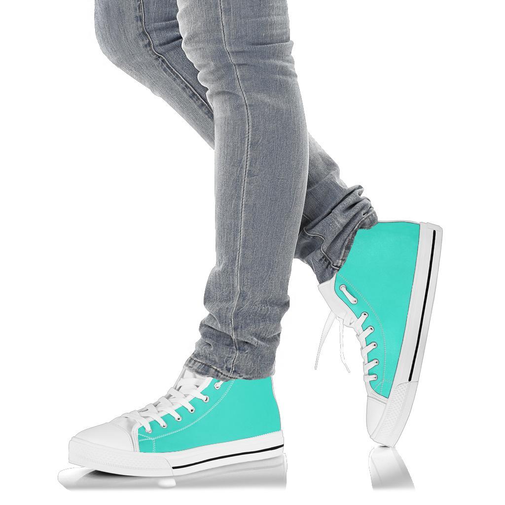 High Top Sneakers - Simply Turquoise | Custom High Top Shoes