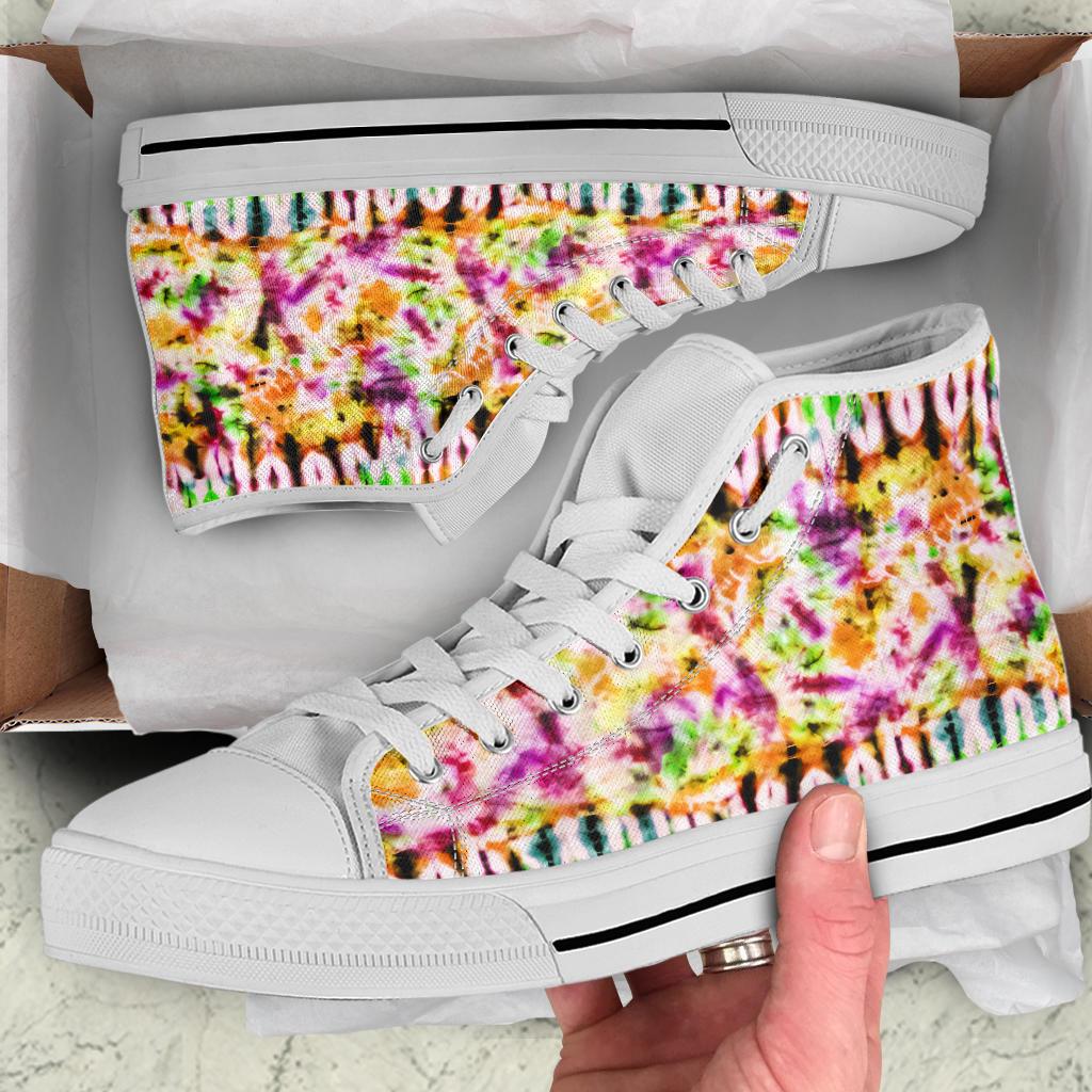 High Top Sneakers - Tie Dye Design #105 | Custom Shoes 