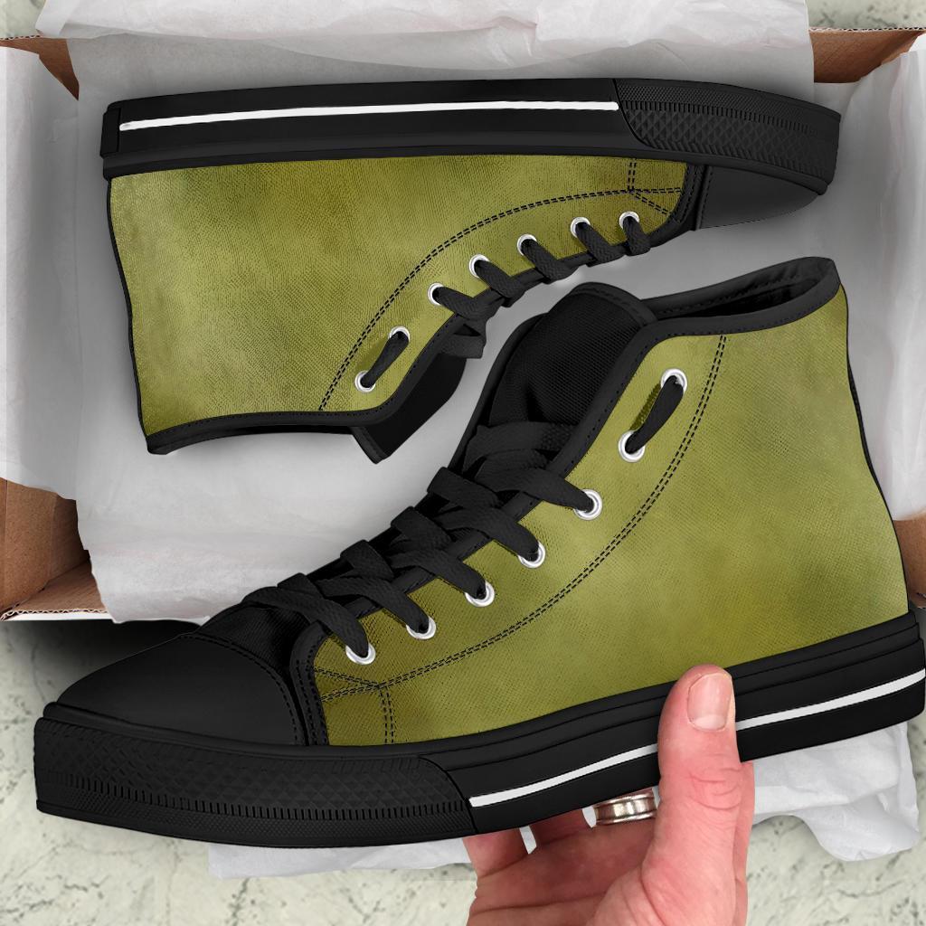 High Top Sneakers - Watercolor in Army Green | Custom High 