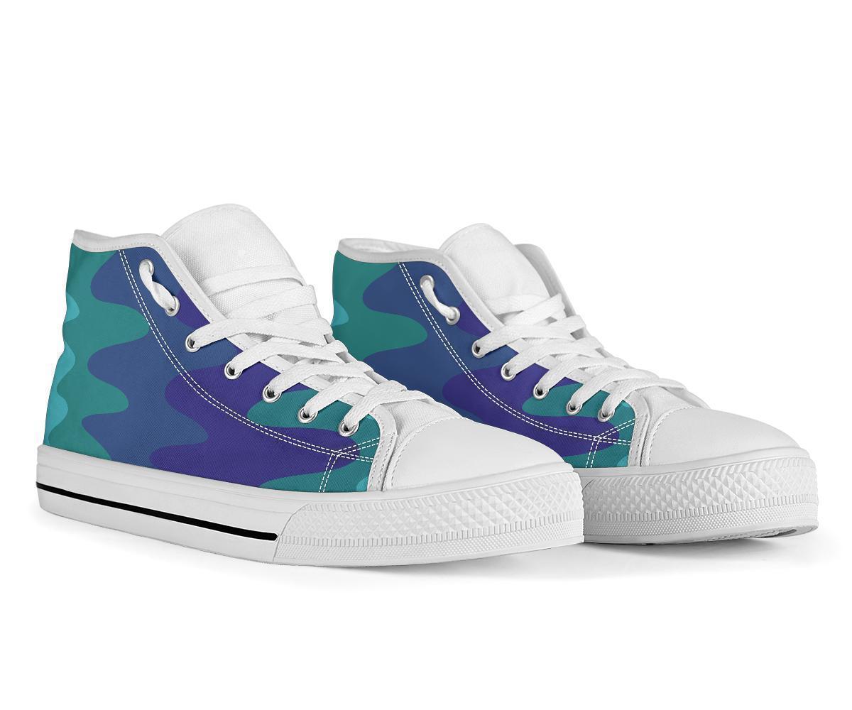 High Top Sneakers - Wavy Cool (White) | Custom High Top 