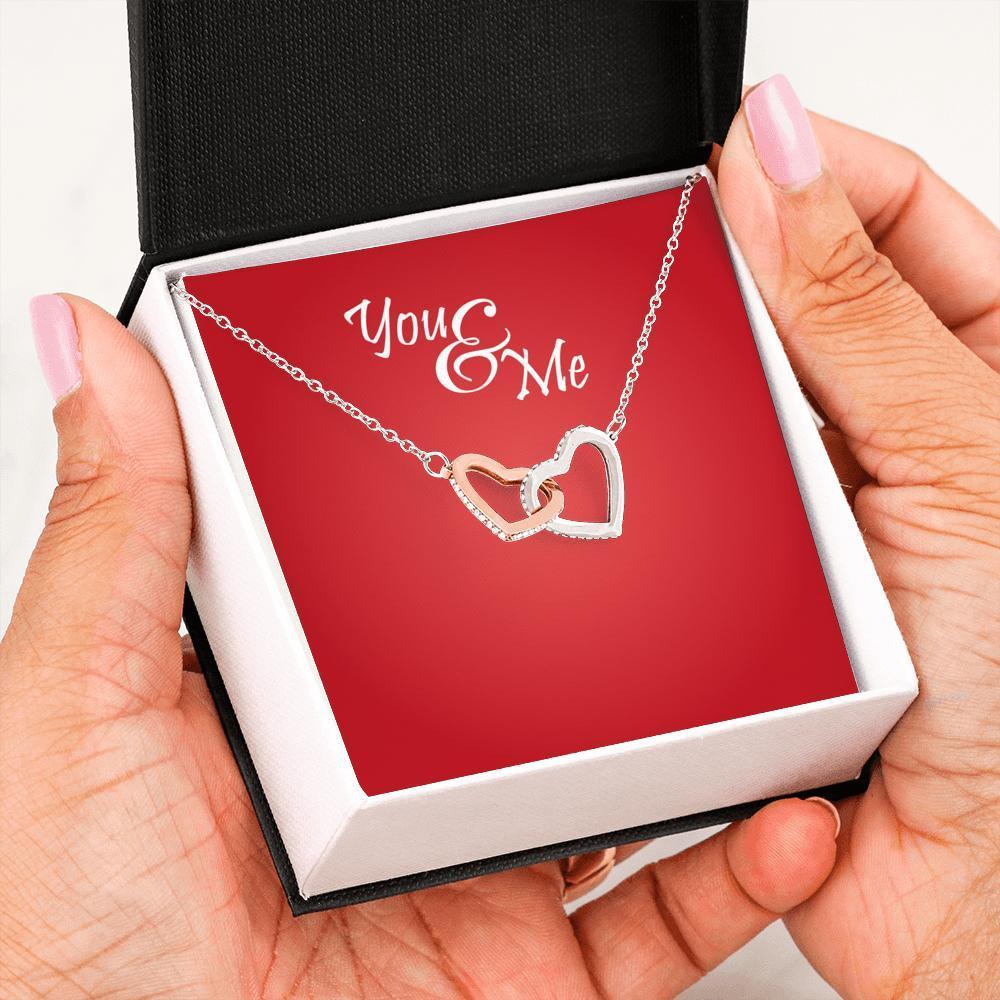 Interlocking Heart Necklace | Message Card - You & Me | ACES