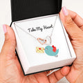 Interlocking Hearts Necklace | Message Card - Take My Heart 