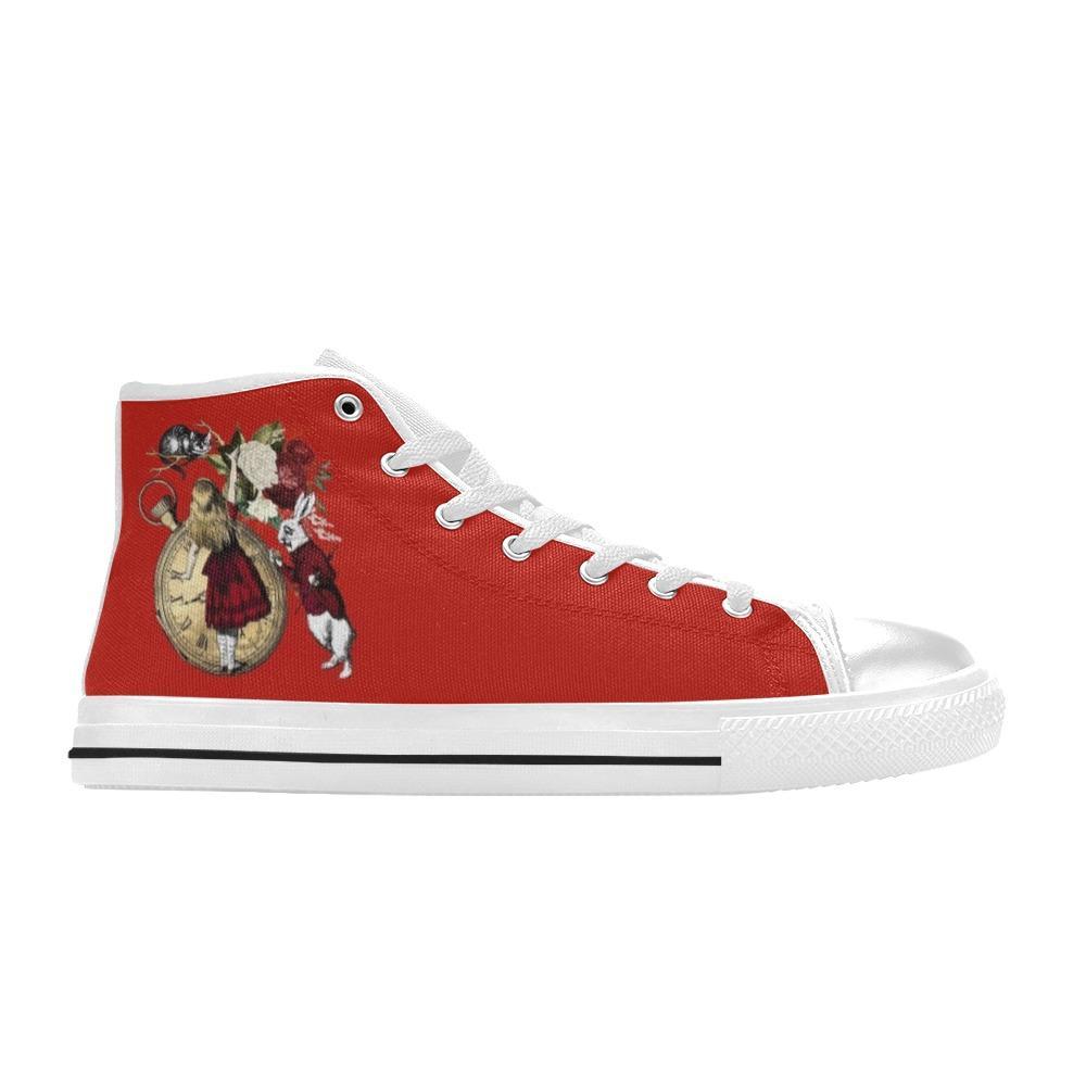 Kids High Top Sneakers - Alice in Wonderland Gifts #32 Red 