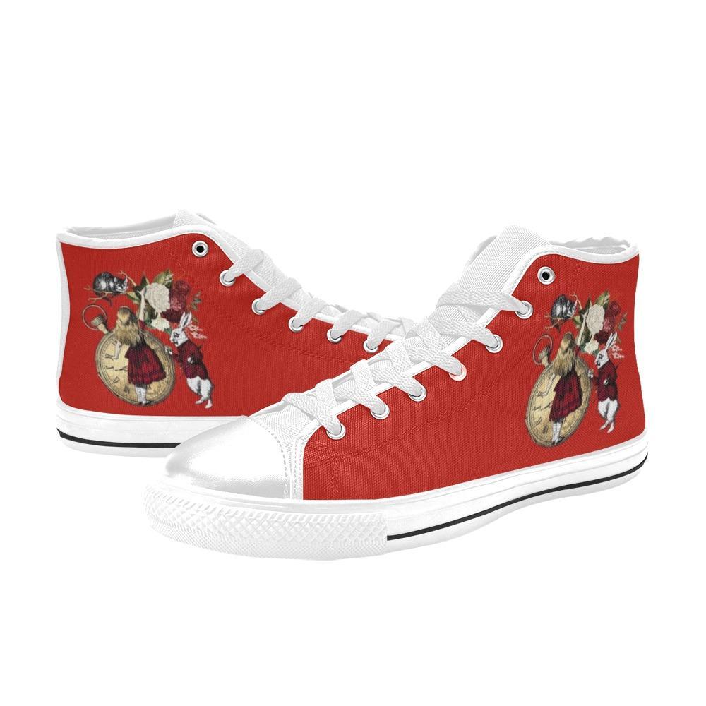 Kids High Top Sneakers - Alice in Wonderland Gifts #32 Red 