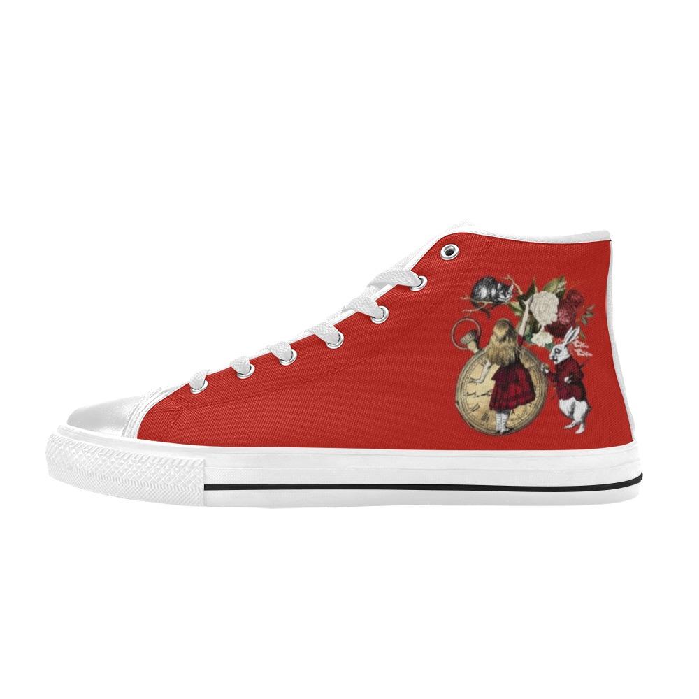 Kids High Top Sneakers - Alice in Wonderland Gifts #32 Red 