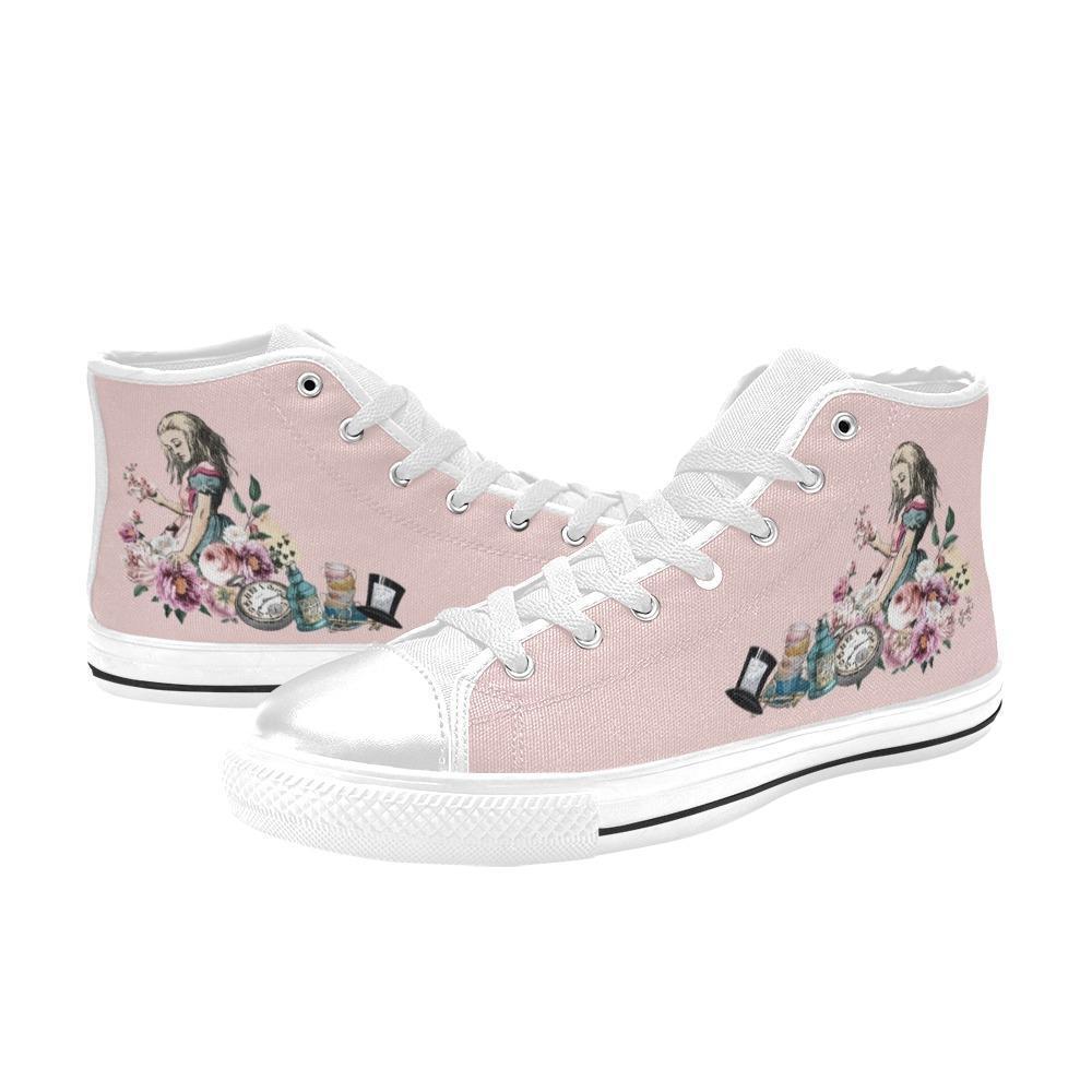 Kids High Top Sneakers - Alice in Wonderland Gifts #44 Pink 