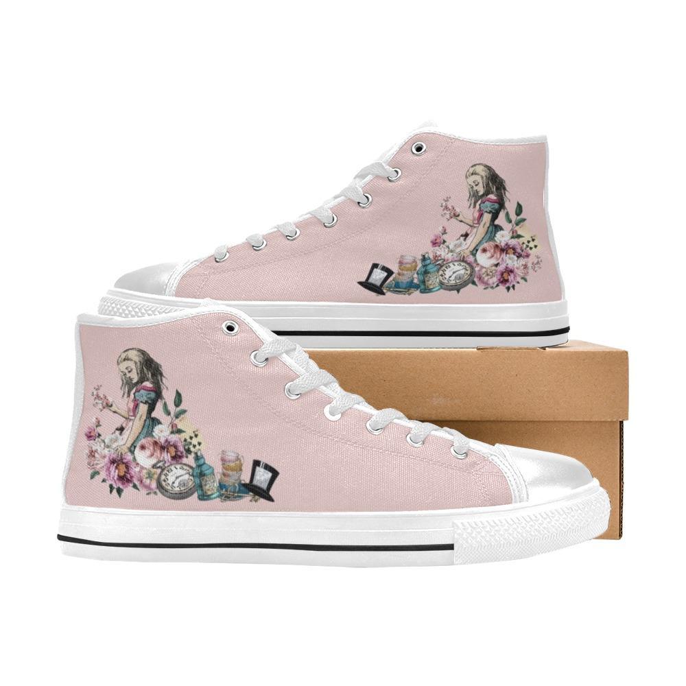 Kids High Top Sneakers - Alice in Wonderland Gifts #44 Pink 