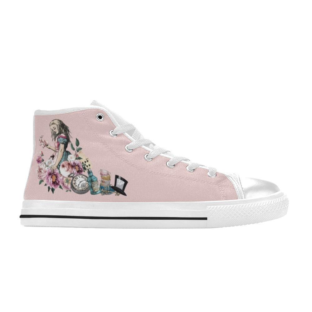 Kids High Top Sneakers - Alice in Wonderland Gifts #44 Pink 