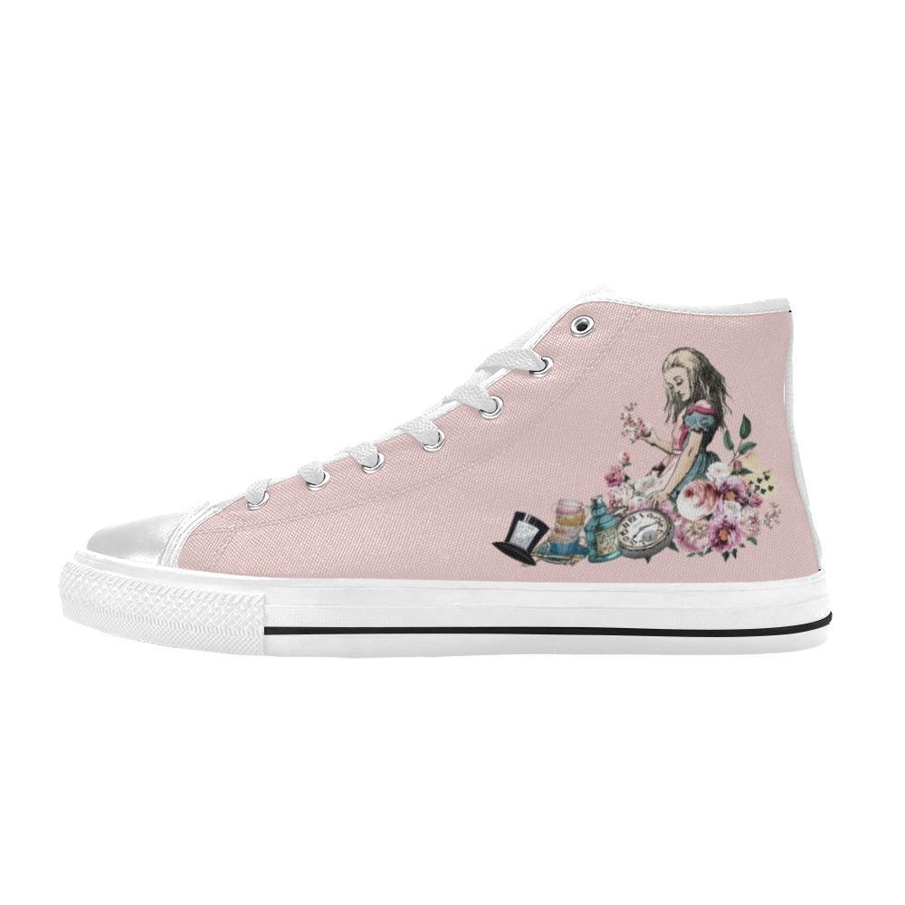 Kids High Top Sneakers - Alice in Wonderland Gifts #44 Pink 