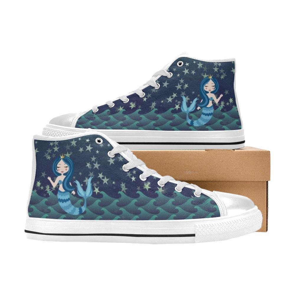 Kids High Top Sneakers - Mermaid #101 Blue Mermaid | Mermaid