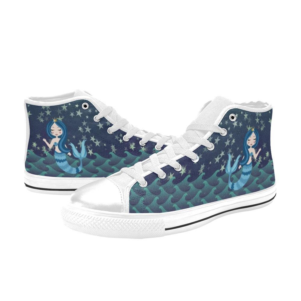 Kids High Top Sneakers - Mermaid #101 Blue Mermaid | Mermaid