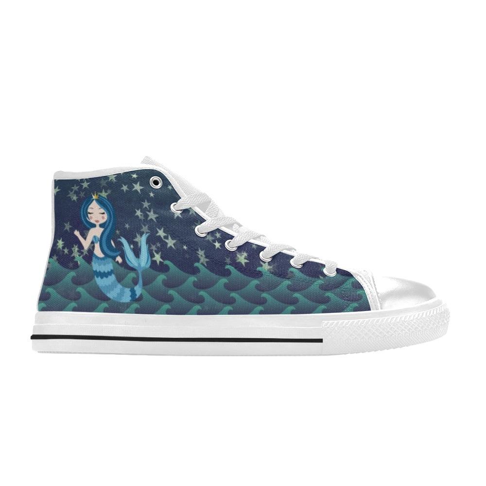 Kids High Top Sneakers - Mermaid #101 Blue Mermaid | Mermaid