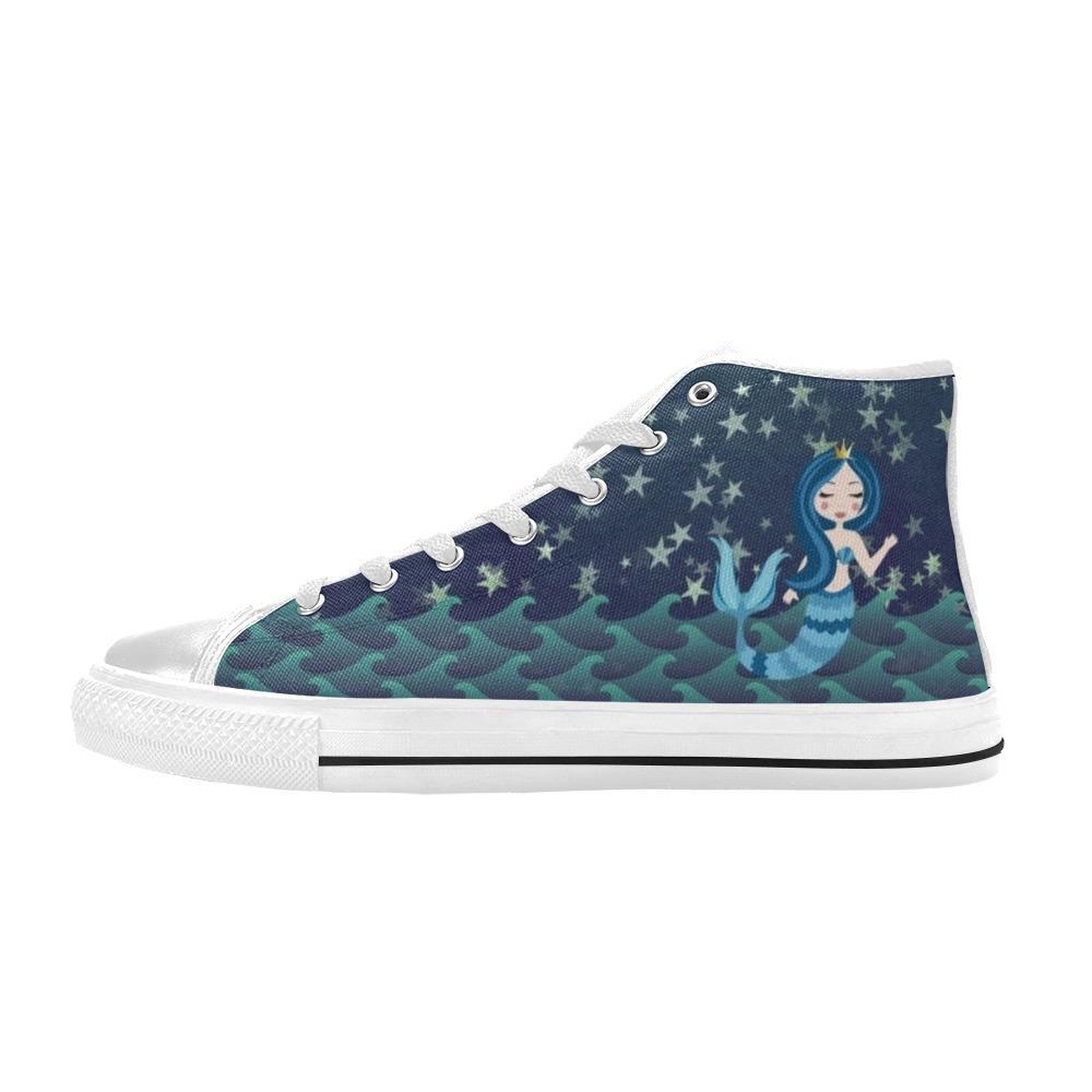 Kids High Top Sneakers - Mermaid #101 Blue Mermaid | Mermaid
