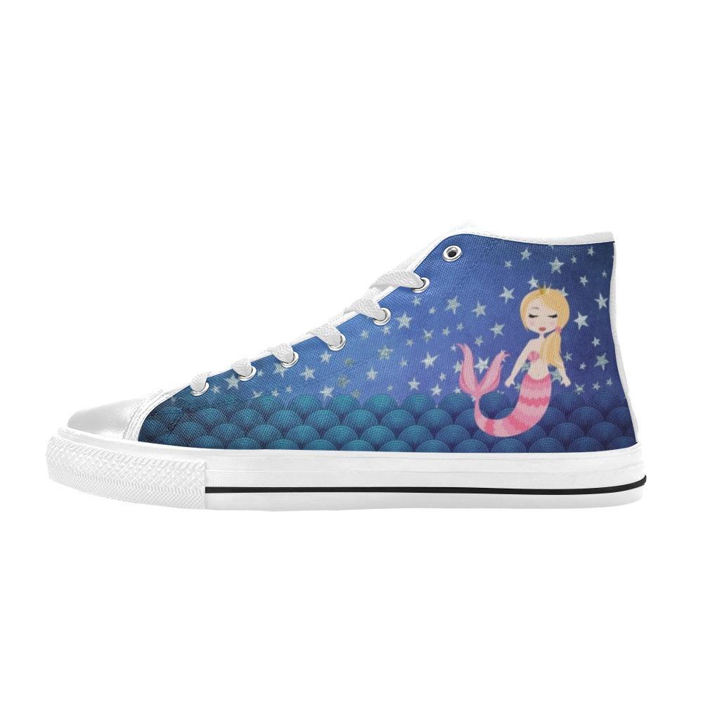 Kids High Top Sneakers - Mermaid #102 Pink Mermaid | Mermaid
