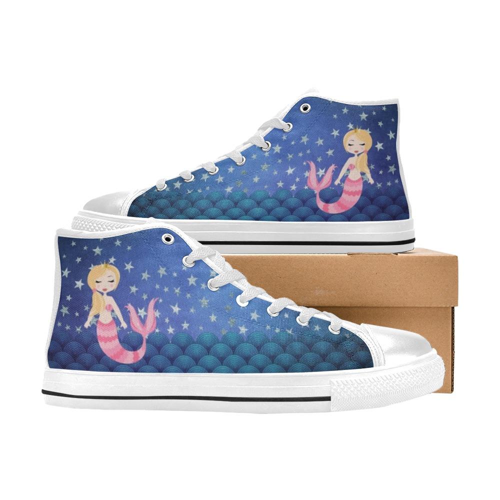 Kids High Top Sneakers - Mermaid #102 Pink Mermaid | Mermaid