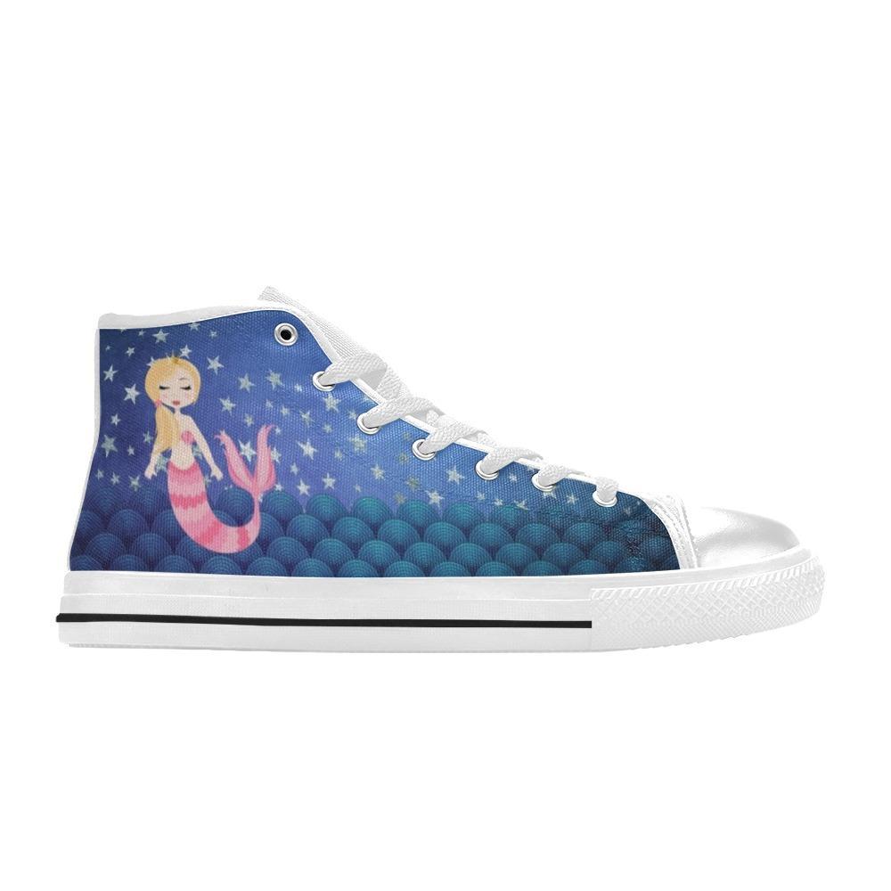 Kids High Top Sneakers - Mermaid #102 Pink Mermaid | Mermaid