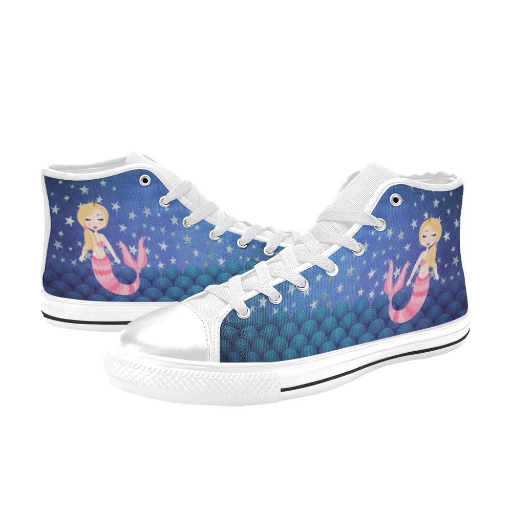 Kids High Top Sneakers - Mermaid #102 Pink Mermaid | Mermaid