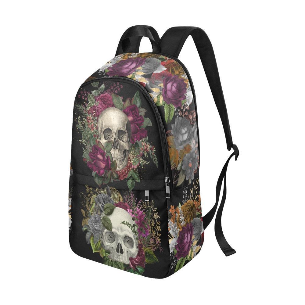 Laptop Backpack (Nylon) - Floral Skulls #1 | ACES INFINITY