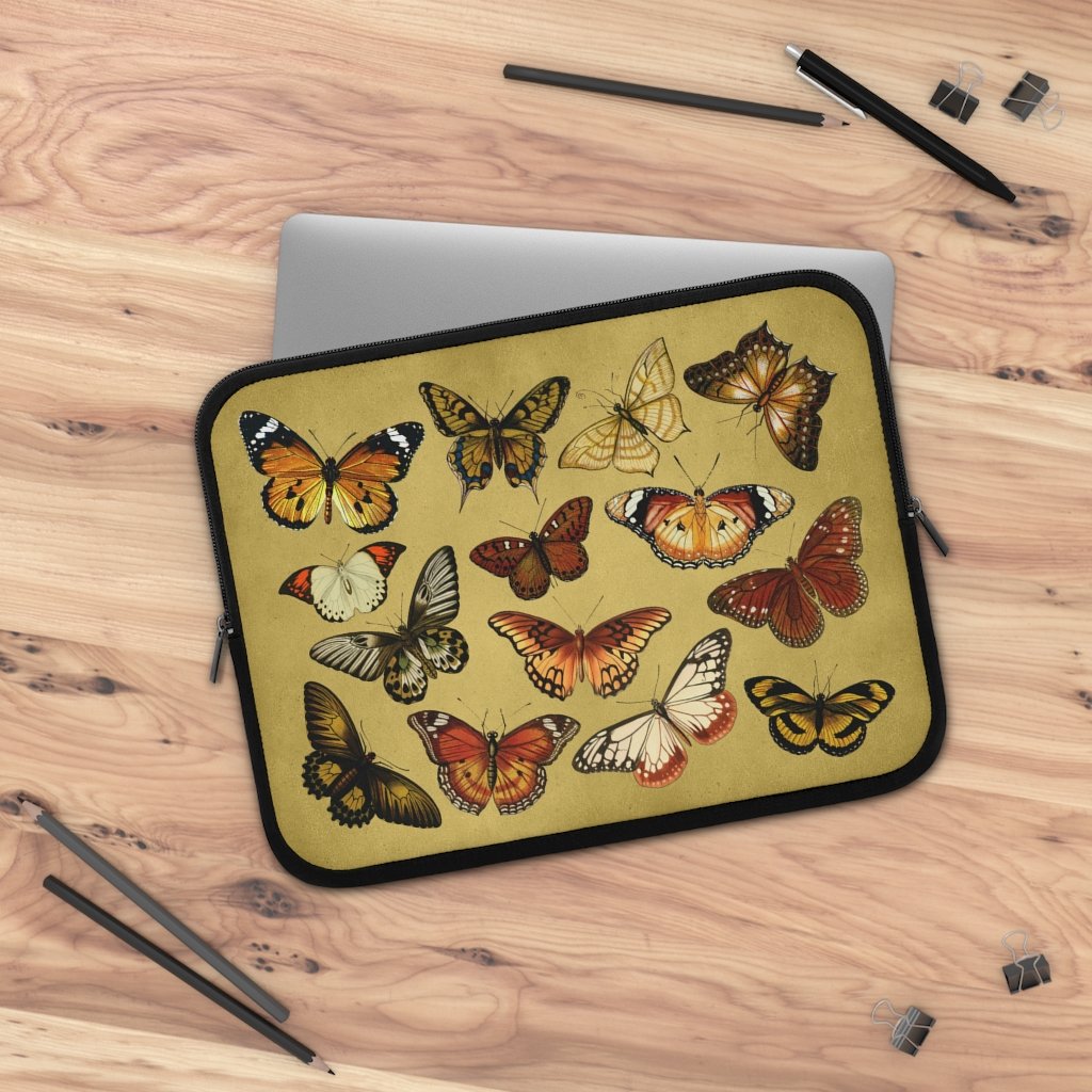 Laptop Sleeve-Vintage Butterflies 101 Custom Laptop Sleeve