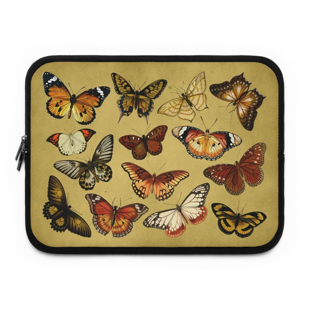 Laptop Sleeve-Vintage Butterflies 101 Custom Laptop Sleeve